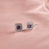Geometric Diamond Earrings, Sterling Silver, 1/6 ct Lab Grown Diamond-5