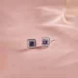 Geometric Diamond Earrings, 14K Solid Gold, 1/6 ct Lab Grown Diamond-2