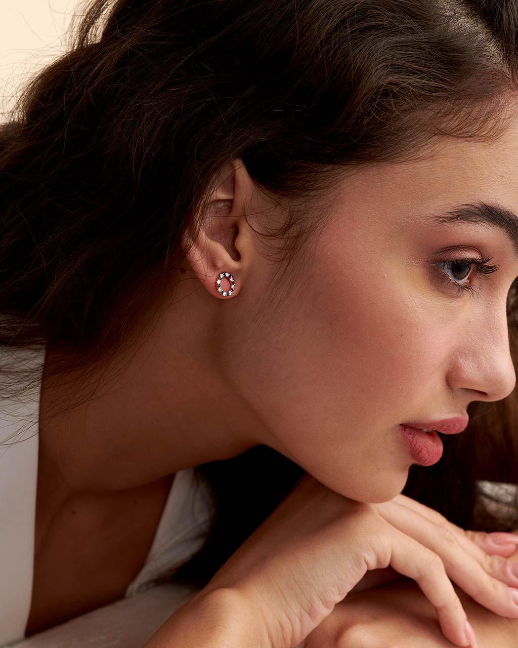 Circular Diamond Earrings, 14K Solid Gold, 1/4 ct Lab Grown Diamond-3
