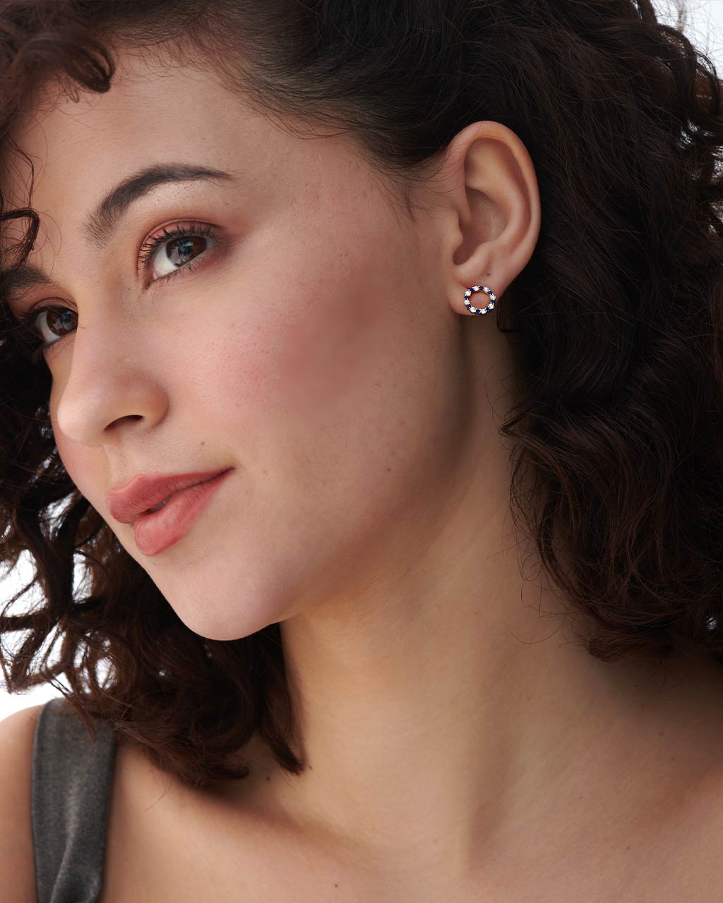 Circular Diamond Earrings, 14K Solid Gold, 1/4 ct Lab Grown Diamond-5
