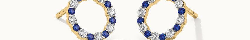 Circular Diamond Earrings, 14K Gold Vermeil, 1/4 ct Lab Grown Diamond-1