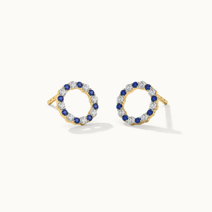 Circular Diamond Earrings, 14K Solid Gold, 1/4 ct Lab Grown Diamond-1