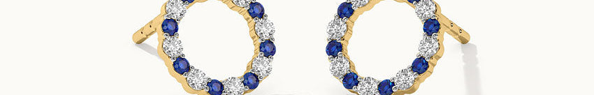 Circular Diamond Earrings, 14K Gold Vermeil, 1/4 ct Lab Grown Diamond-1
