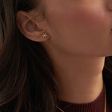 Narcissus Small Diamond Earrings, 14K Gold Vermeil, 1/5 ct Lab Grown Diamond-2