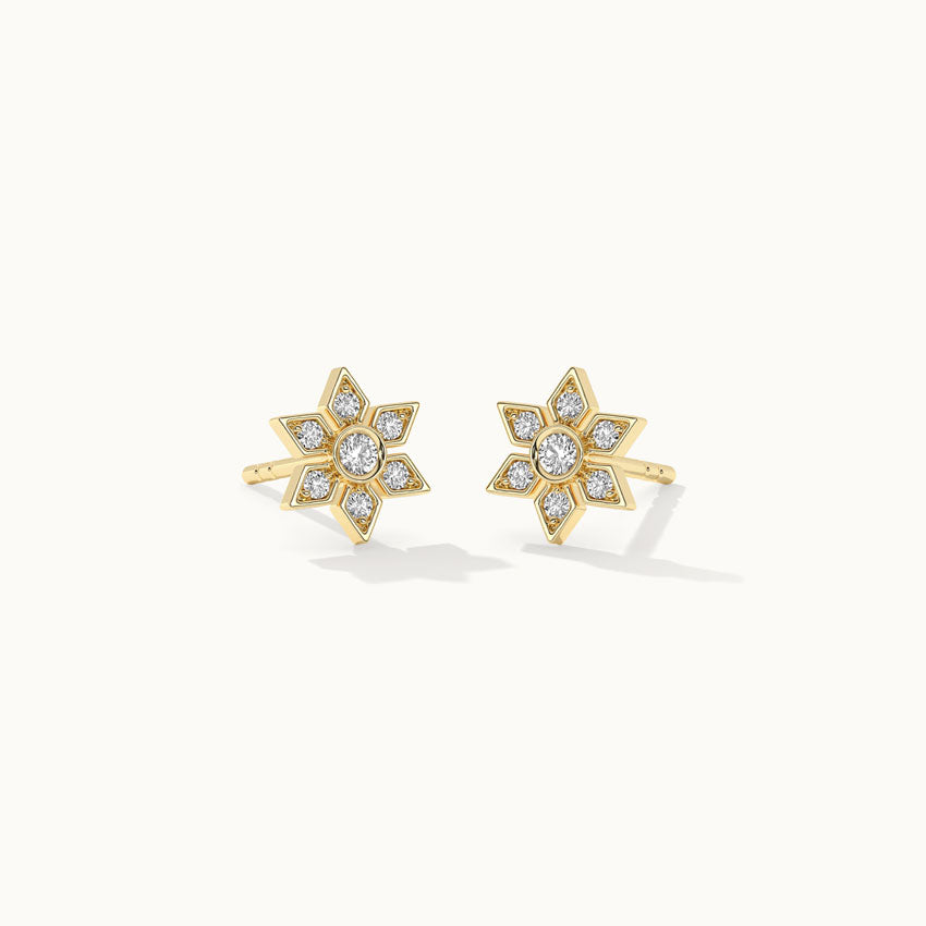 Narcissus Small Diamond Earrings, 14K Gold Vermeil, 1/5 ct Lab Grown Diamond-3