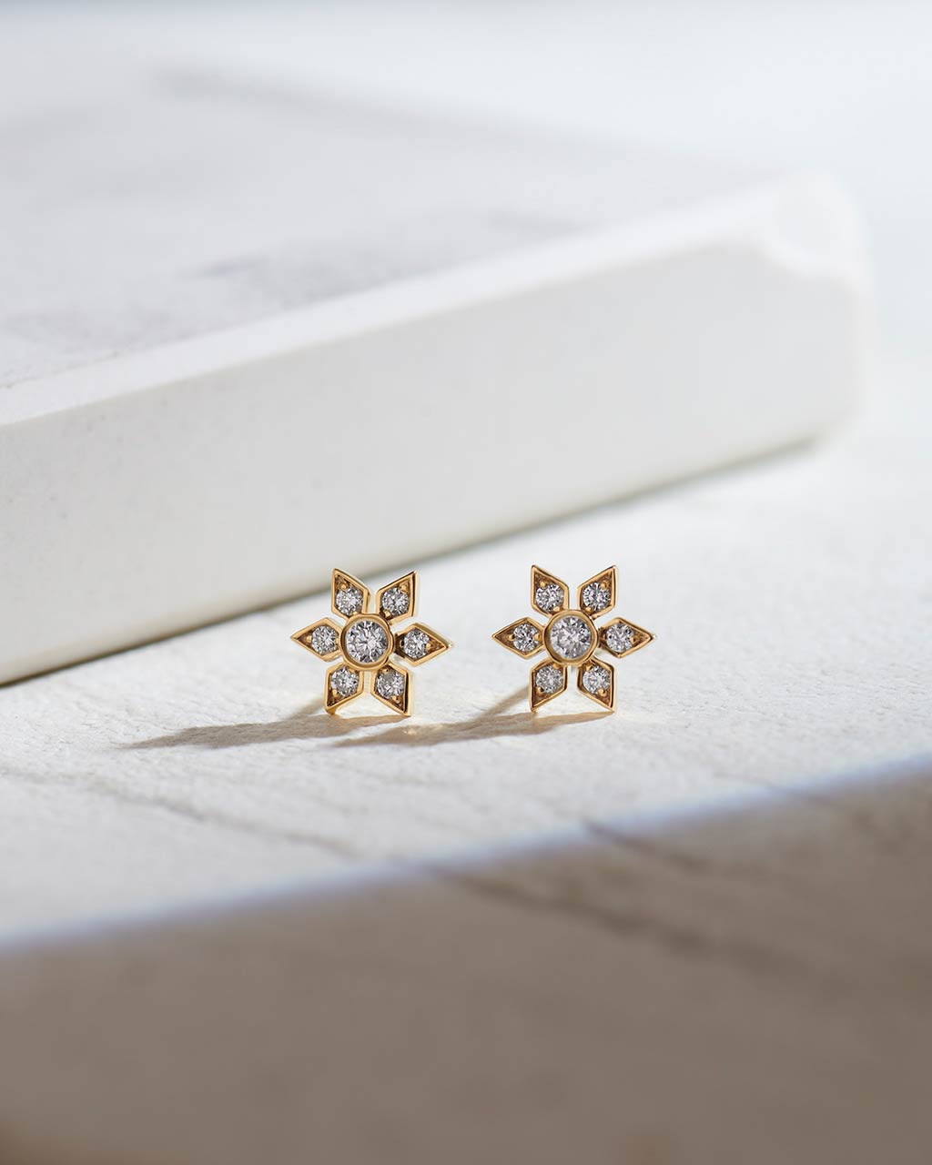 Narcissus Small Diamond Earrings, 14K Gold Vermeil, 1/5 ct Lab Grown Diamond-6