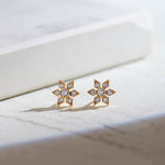 Narcissus Small Diamond Earrings, 14K Gold Vermeil, 1/5 ct Lab Grown Diamond-6