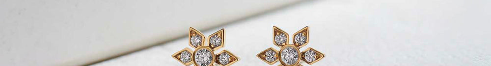 Narcissus Small Diamond Earrings, 14K Gold Vermeil, 1/5 ct Lab Grown Diamond-1