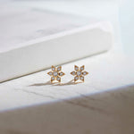 Narcissus Small Diamond Earrings, 14K Gold Vermeil, 1/5 ct Lab Grown Diamond-1
