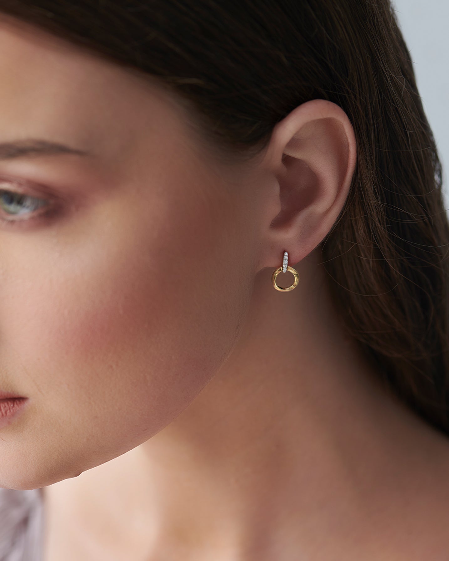Twisted Round Diamond Earrings, 14K Gold Vermeil, 1/20 ct Lab Grown Diamond-5