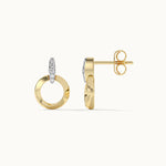 Twisted Round Diamond Earrings, 14K Gold Vermeil, 1/20 ct Lab Grown Diamond-6