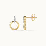 Twisted Round Diamond Earrings, 14K Gold Vermeil, 1/20 ct Lab Grown Diamond-6