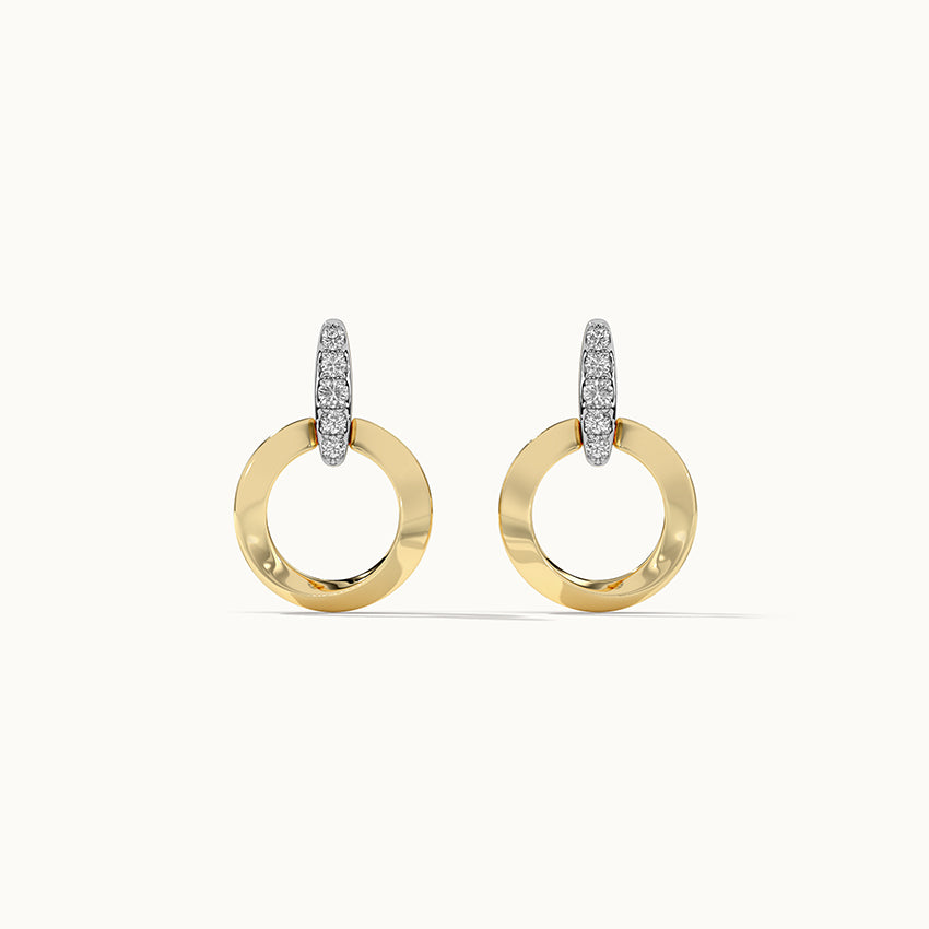 Twisted Round Diamond Earrings, 14K Gold Vermeil, 1/20 ct Lab Grown Diamond-7
