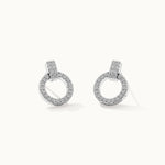 Open Circle Diamond Earrings, Sterling Silver, 1/3 ct Lab Grown Diamond-3