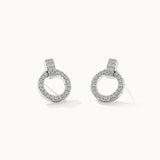 Open Circle Diamond Earrings, Sterling Silver, 1/3 ct Lab Grown Diamond-3