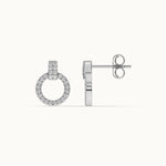 Open Circle Diamond Earrings, Sterling Silver, 1/3 ct Lab Grown Diamond-7