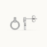 Open Circle Diamond Earrings, Sterling Silver, 1/3 ct Lab Grown Diamond-7