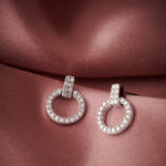 Open Circle Diamond Earrings, Sterling Silver, 1/3 ct Lab Grown Diamond-6