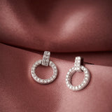 Open Circle Diamond Earrings, Sterling Silver, 1/3 ct Lab Grown Diamond-6
