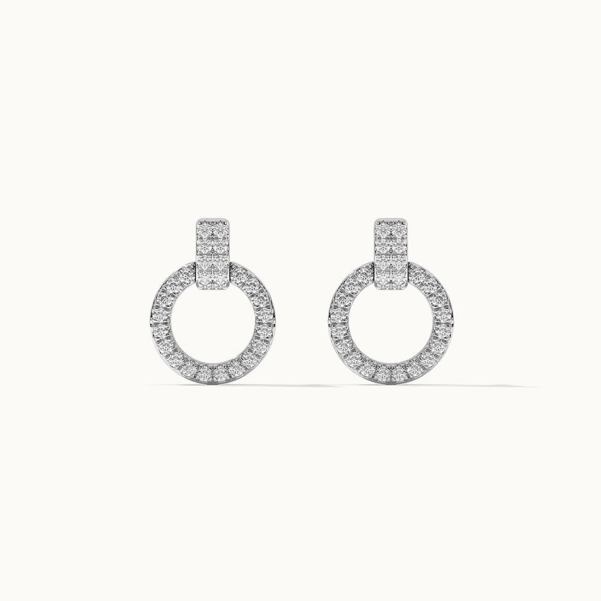 Open Circle Diamond Earrings