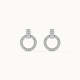 Open Circle Diamond Earrings, Sterling Silver, 1/3 ct Lab Grown Diamond-8