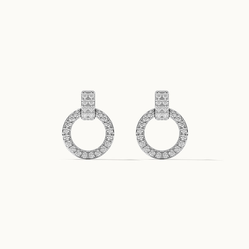 Open Circle Diamond Earrings, Sterling Silver, 1/3 ct Lab Grown Diamond-8