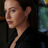 Open Circle Diamond Earrings