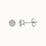 Round Halo Diamond Earrings, Sterling Silver, 3/8 ct Lab Grown Diamond-7
