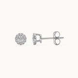 Round Halo Diamond Earrings, Sterling Silver, 3/8 ct Lab Grown Diamond-7