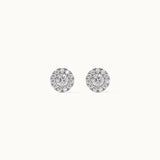 Round Halo Diamond Earrings, Sterling Silver, 3/8 ct Lab Grown Diamond-8