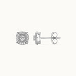 Cushion Halo Diamond Earrings, Sterling Silver, 1/3 ct Lab Grown Diamond-6
