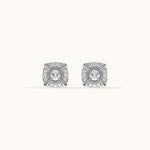 Cushion Halo Diamond Earrings,Sterling Silver,1/3 ct Lab Grown Diamond-7