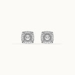 Cushion Halo Diamond Earrings, Sterling Silver, 1/3 ct Lab Grown Diamond-7