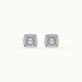 Cushion Halo Diamond Earrings, Sterling Silver, 1/3 ct Lab Grown Diamond-7