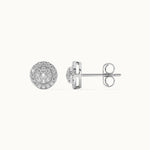 Cluster Halo Diamond Earrings, Sterling Silver, 3/8 ct Lab Grown Diamond-6