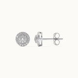 Cluster Halo Diamond Earrings, Sterling Silver, 3/8 ct Lab Grown Diamond-6