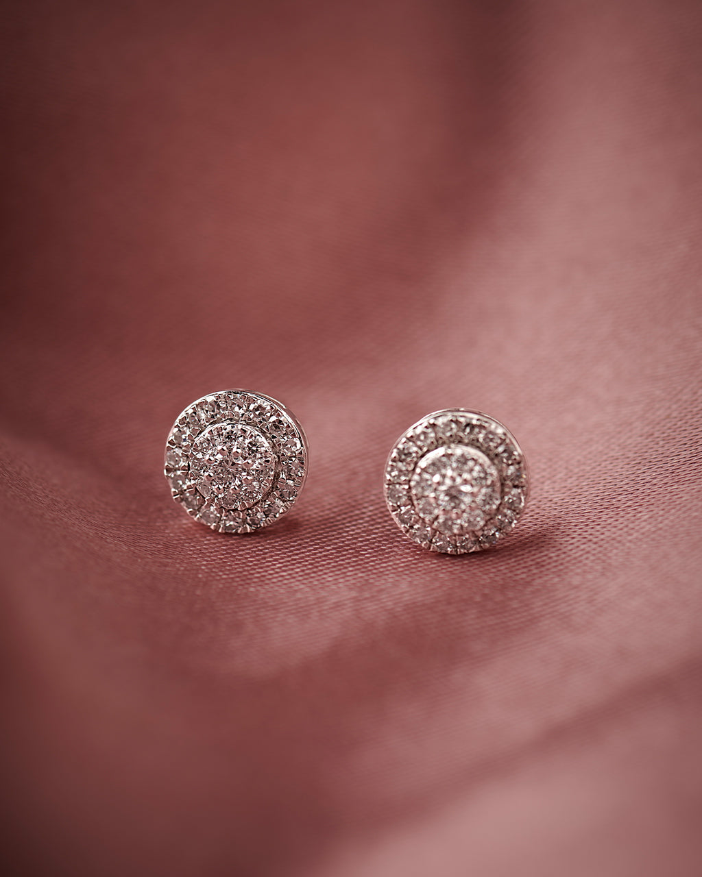 Cluster Halo Diamond Earrings