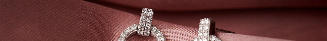 Open Circle Diamond Earrings, Sterling Silver, 1/3 ct Lab Grown Diamond-1
