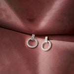 Open Circle Diamond Earrings, Sterling Silver, 1/3 ct Lab Grown Diamond-1