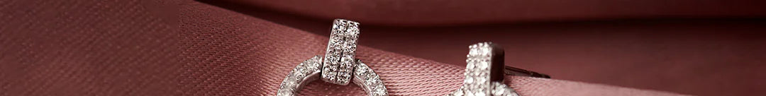 Open Circle Diamond Earrings