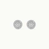 Cluster Halo Diamond Earrings, Sterling Silver, 3/8 ct Lab Grown Diamond-7