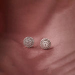 Cluster Halo Diamond Earrings, 14K Solid Gold, 3/8 ct Lab Grown Diamond-1