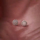 Cluster Halo Diamond Earrings, 14K Solid Gold, 3/8 ct Lab Grown Diamond-1