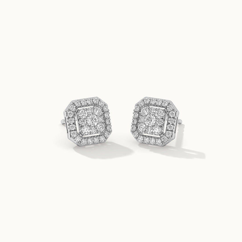 Octa Cluster Diamond Earrings