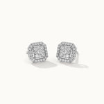 Octa Cluster Diamond Earrings, Sterling Silver, 1/2 ct Lab Grown Diamond-3