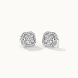 Octa Cluster Diamond Earrings, Sterling Silver, 1/2 ct Lab Grown Diamond-3