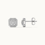 Octa Cluster Diamond Earrings, Sterling Silver, 1/2 ct Lab Grown Diamond-6