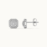 Octa Cluster Diamond Earrings, Sterling Silver, 1/2 ct Lab Grown Diamond-6