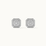 Octa Cluster Diamond Earrings, Sterling Silver, 1/2 ct Lab Grown Diamond-7