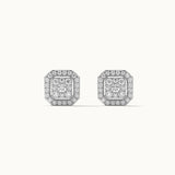 Octa Cluster Diamond Earrings, Sterling Silver, 1/2 ct Lab Grown Diamond-7